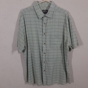 Woolrich Adult Mens XL Green Plaid Short Sleeve Button Up Shirt